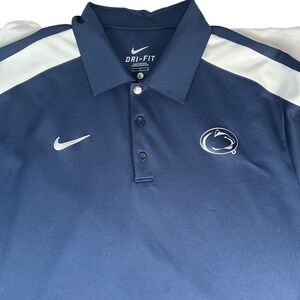 Penn State Nittany Lions Nike  Mens Polo Large Navy Blue  Dri-FIT Shirt PSU